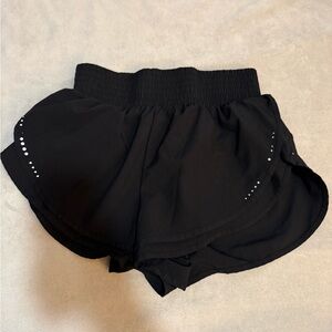 Amazon Women's Black Athletic Shorts with White Accents